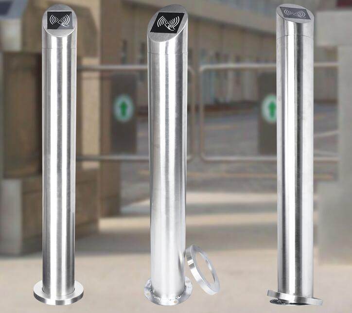 门禁立柱闸机刷卡读头立柱小区感应立柱出门按钮立柱不锈钢立柱