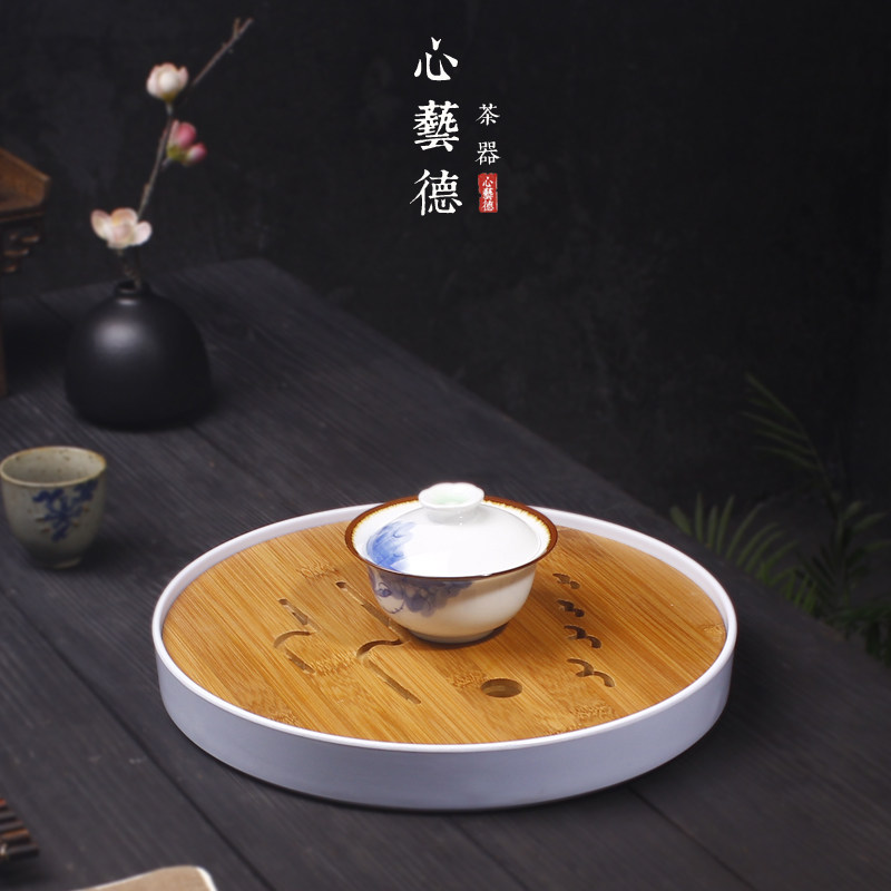干泡台茶盘禅意壶承茶道日式简约迷你小茶台竹子干泡茶盘家用小号