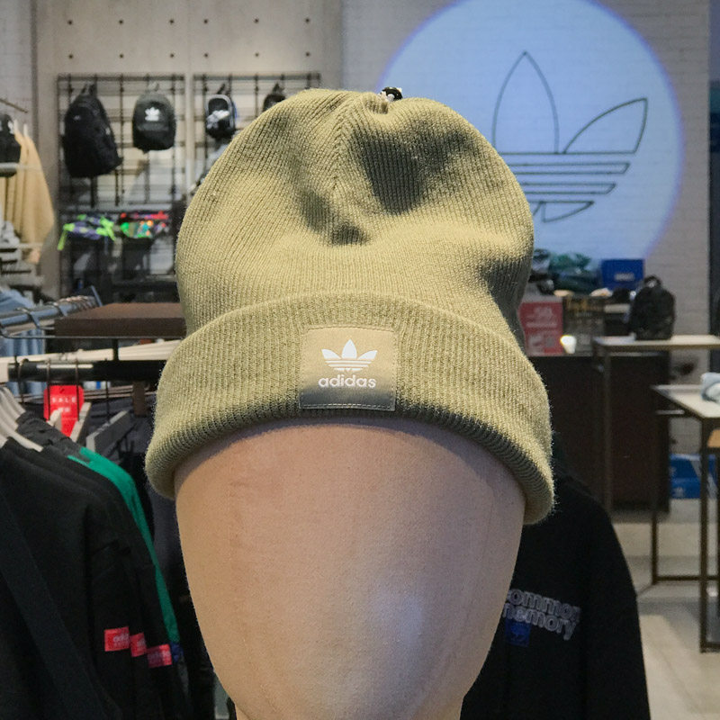阿迪达斯三叶草男女帽2021冬新款运动休闲帽针织保暖毛线帽h35509