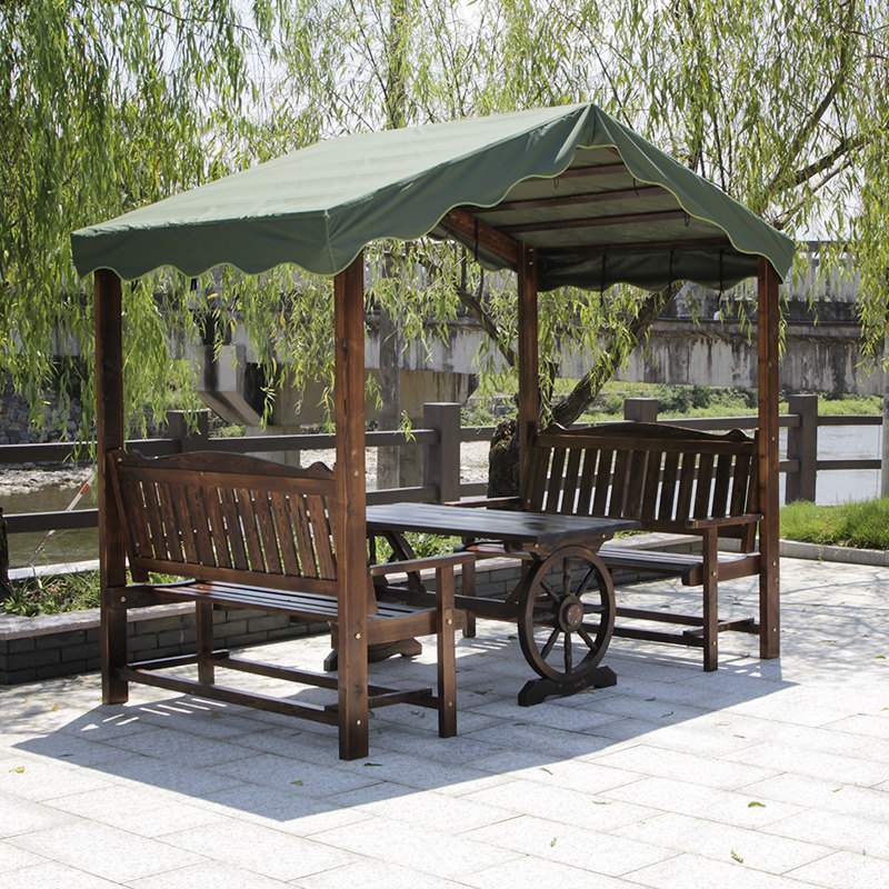 户外凉亭露台庭院室外实木花园防腐木遮阳棚阳台遮雨棚爬藤葡萄架