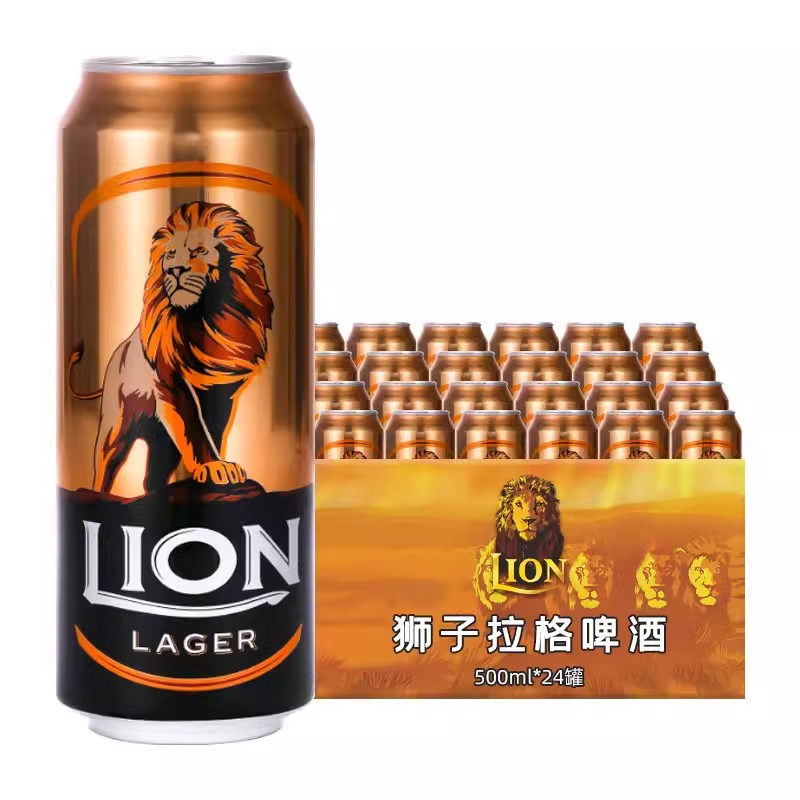 斯里兰卡帝国进口LION狮子啤酒精酿窖藏拉格/世涛黑啤500ml*24罐