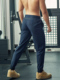 束脚速干运动裤男士薄款弹力健身裤子藏蓝色深蹲跑步训练长裤夏季
