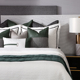 现代轻奢样板房床上用品多件套现代简约纯棉休闲灰墨绿样板间床品