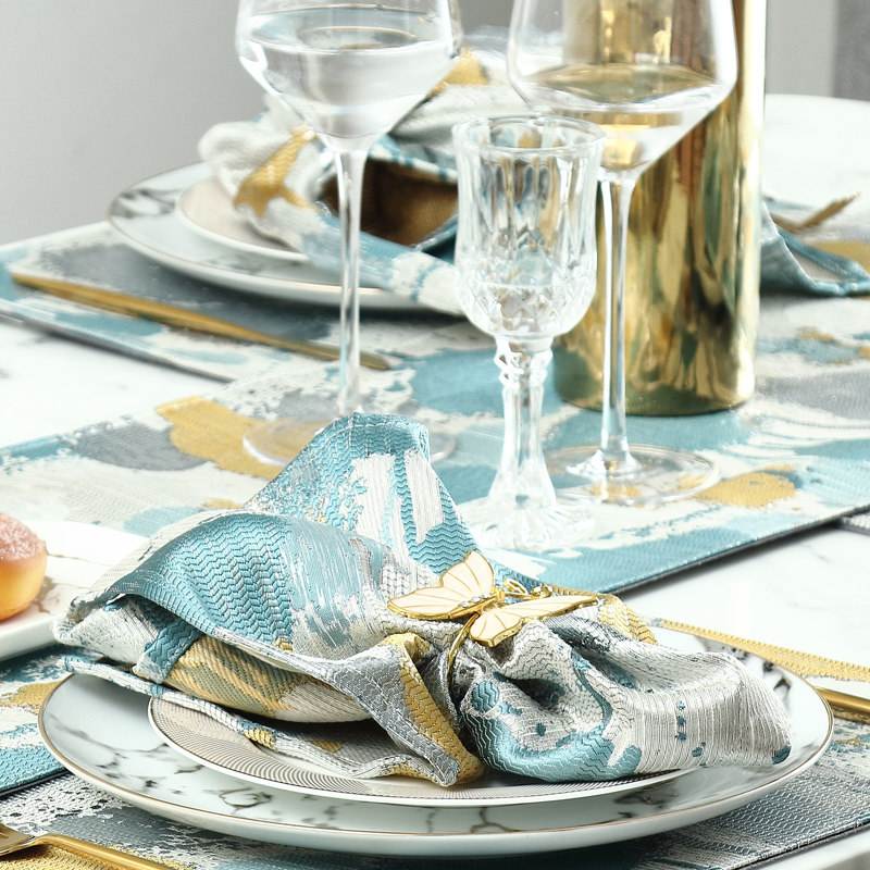 西餐口布巾酒店餐巾布折花餐厅口布摆台样板间餐布餐扣餐垫定制