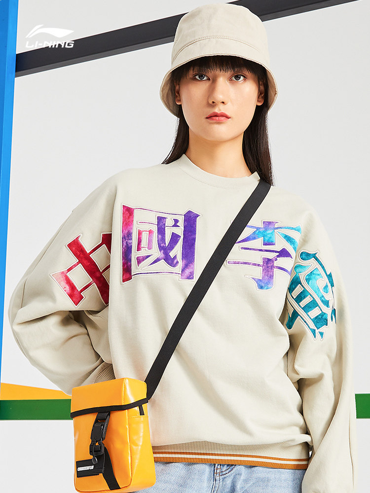 中国李宁2021巴黎时装周卫衣女士套头长袖圆领宽松运动服