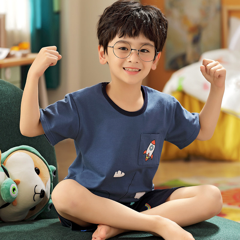 儿童睡衣纯棉男童男生夏季-特价促销-优惠券领取-价格|多少钱|什么牌