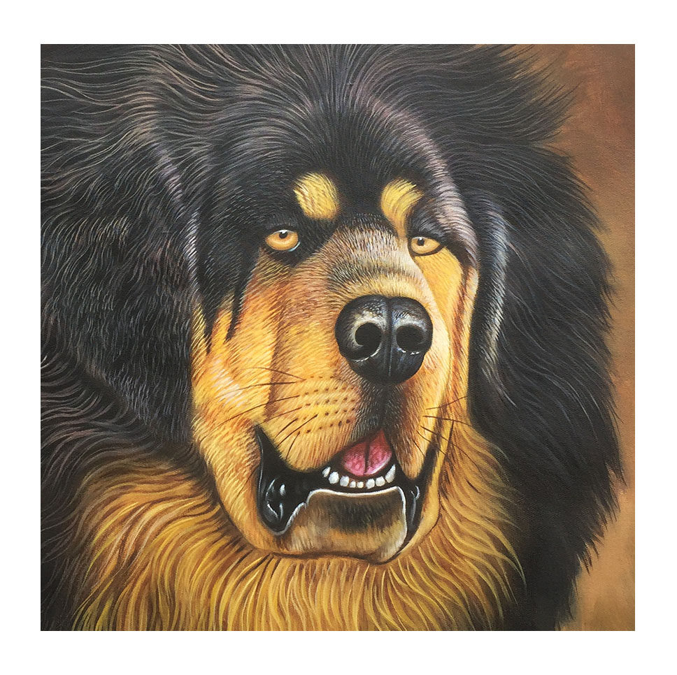 叶泽仁《藏獒雄风》市级美协 布面油画