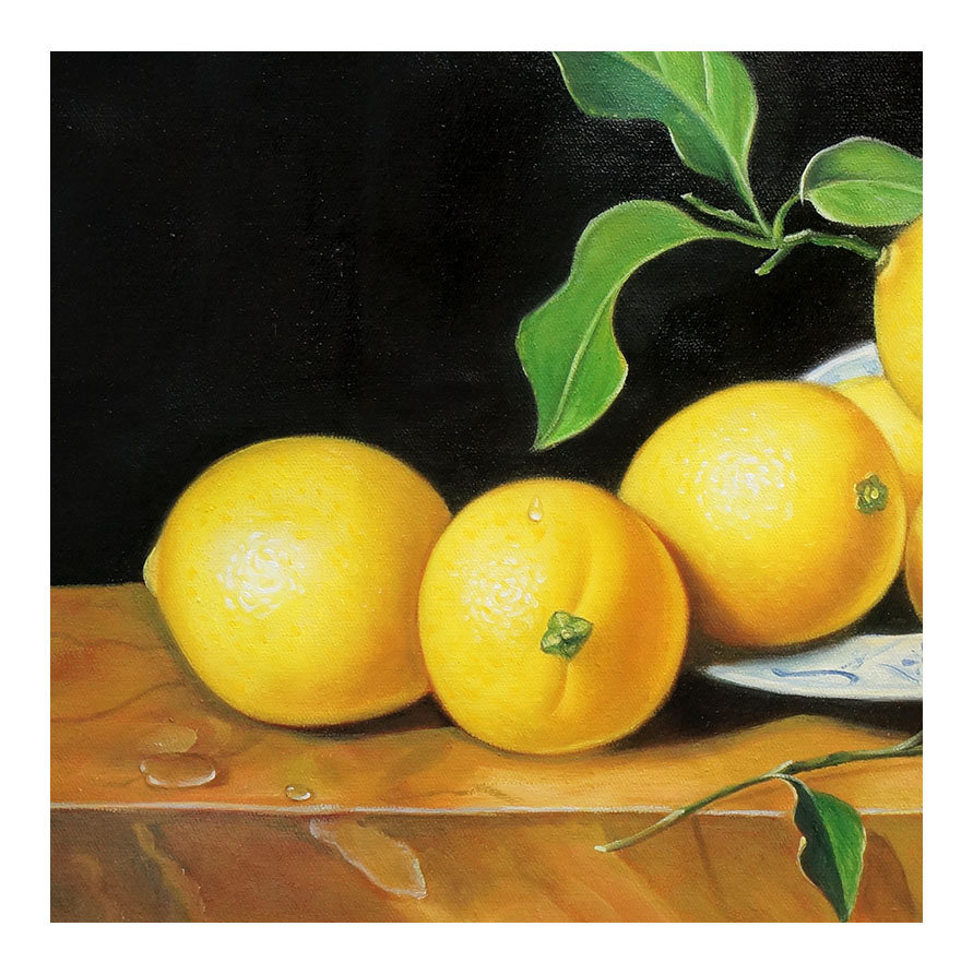 宋燕《一盘柠檬》布面油画