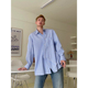 TRENDYWU 自制 新品主推解构叠层设计条纹中性抗皱百搭款长袖衬衫