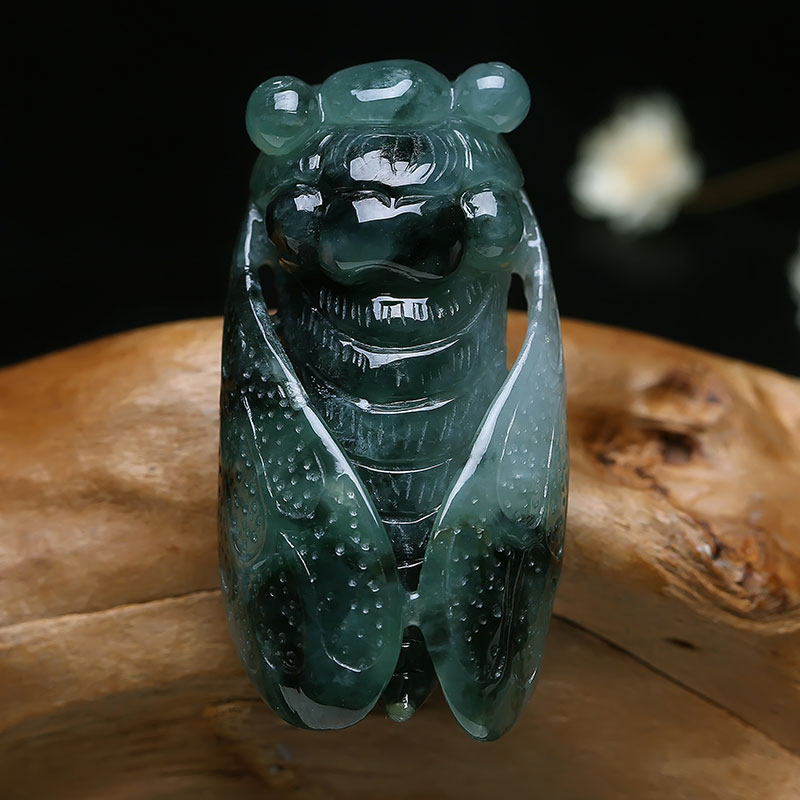 【源头好货-平洲】冰糯种深蓝花翡翠一鸣惊人 21.81克