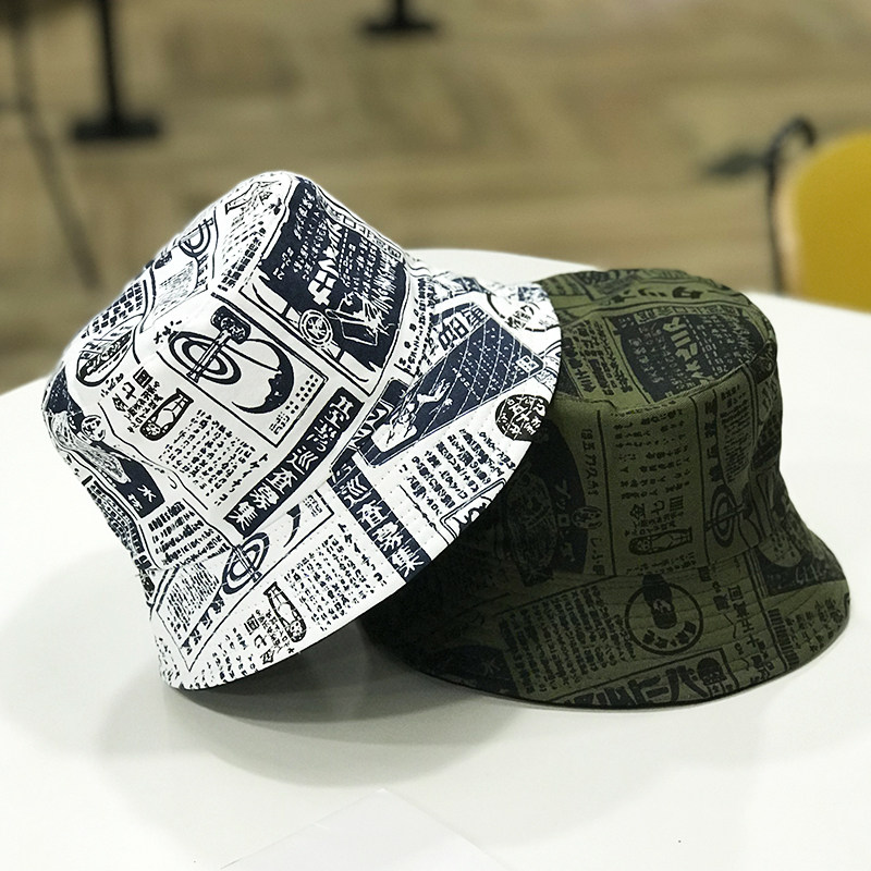 小小小小小红帽的优惠券大全—儿童帽子女童日系时尚旧报纸渔夫帽双面