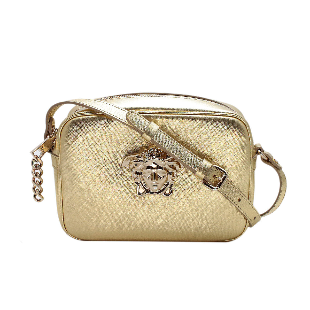 [9.8新]范思哲versace金色女士牛皮单肩包