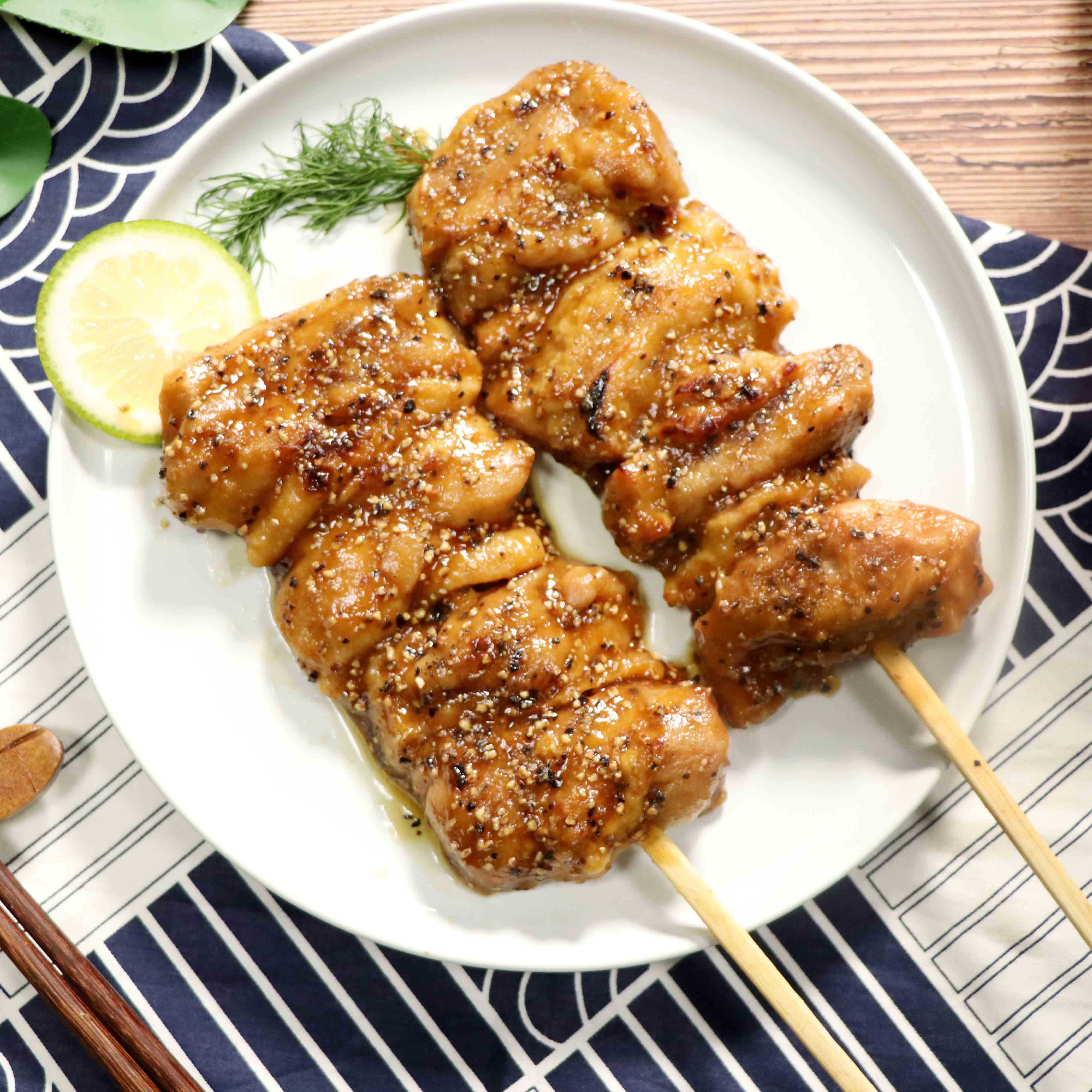 春雪黑胡椒柠檬腿排串400g*2袋日式冷冻烧烤食材半成品鸡腿肉串