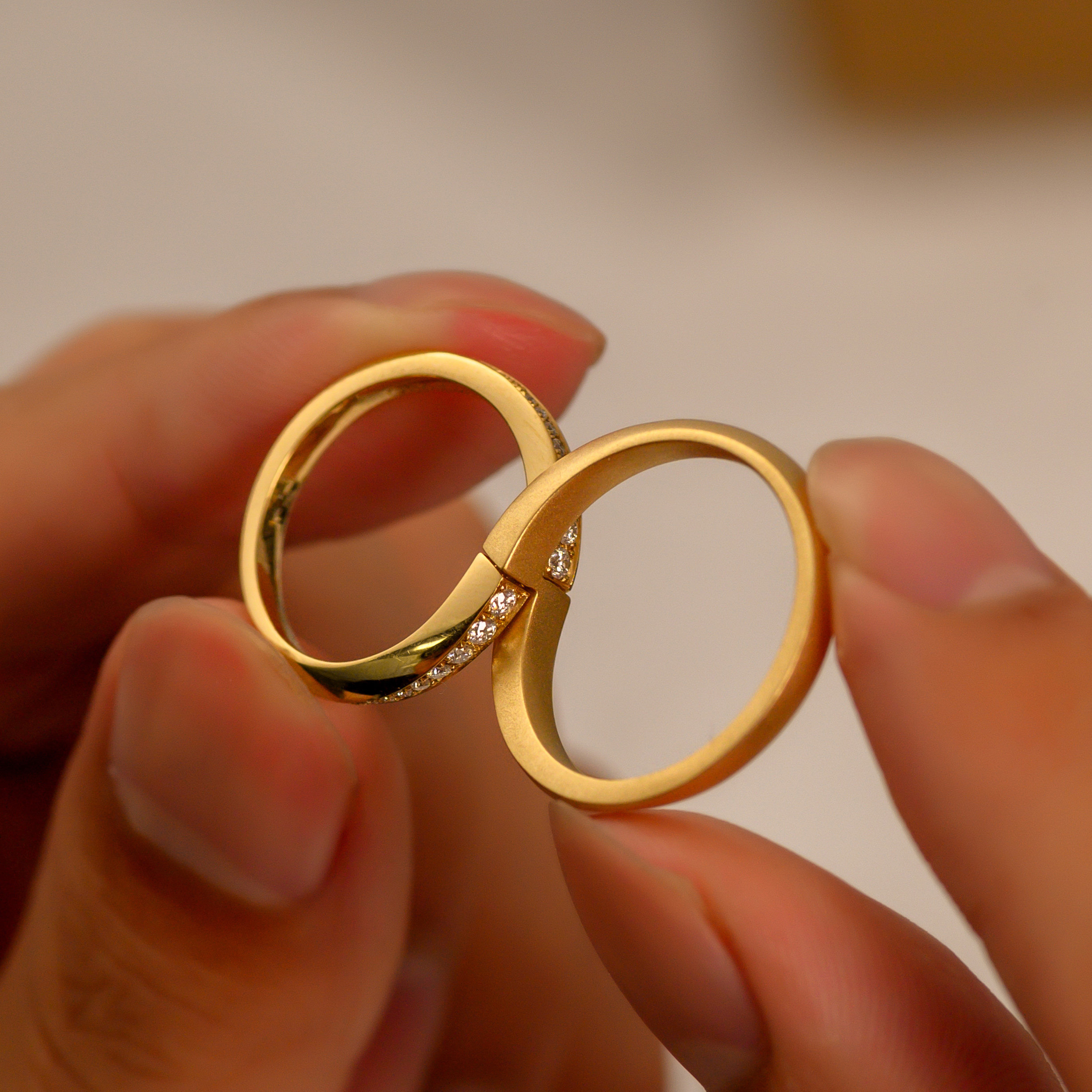 supercustom超定婚戒山海系列爱无边界炙热版定制情侣对戒