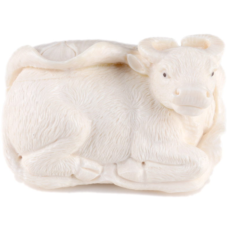 51.74克【立体雕刻生肖牛】猛犸象牙摆件 佛法加持