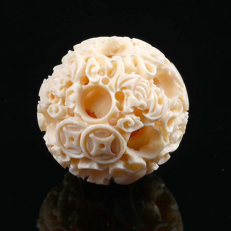 东山寺 25mm 【6层猛犸象牙雕刻鬼工球单珠】6.50克 佛法加持
