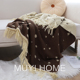 复古咖色斑驳双面针织毯简约名宿床尾毯搭毯客厅沙发盖毯流苏毛毯