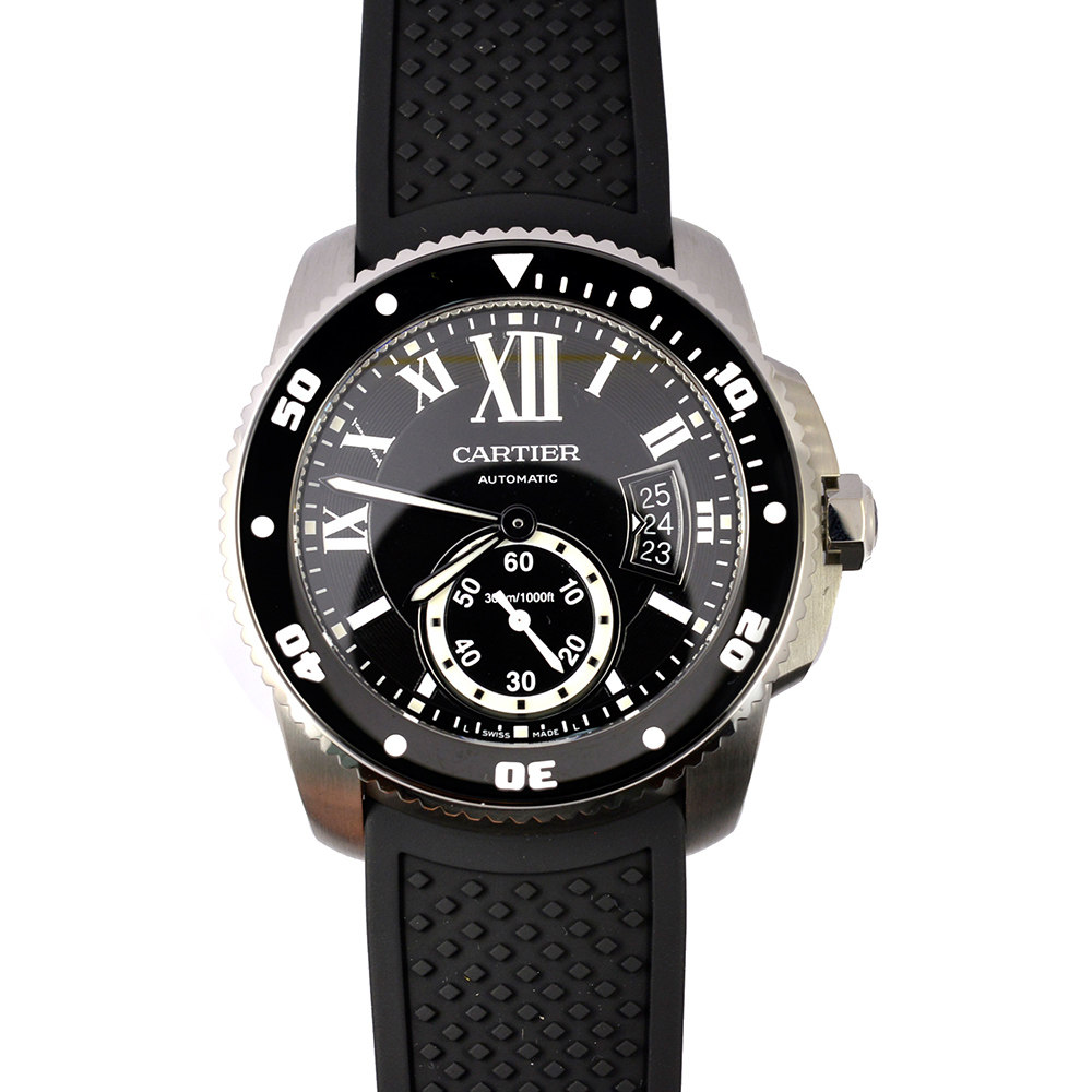 【9.9新】未使用 cartier/卡地亚 卡利博系列 日历自动机械男表