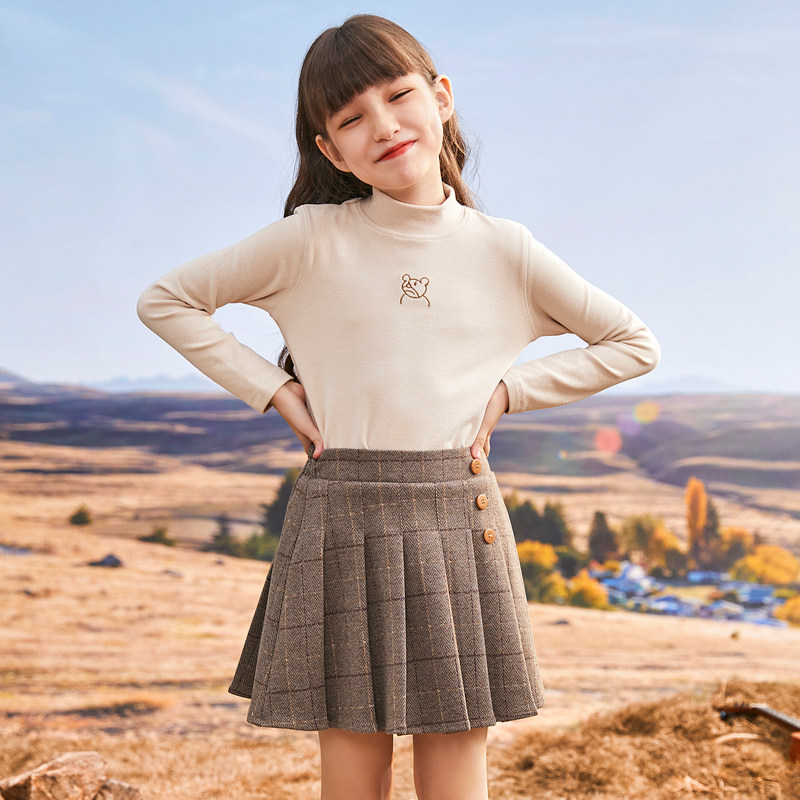 女童百褶裙2021新款洋气春秋儿童半身裙女大童秋冬装百搭裙子童装