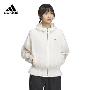 adidas阿迪达斯女装2023夏季运动训练薄款防风衣夹克外套HY2825