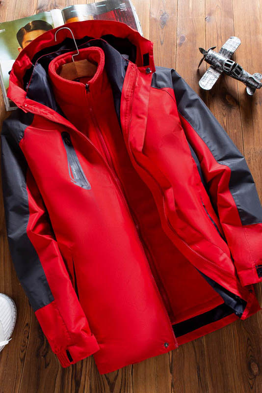加肥加大码户外冲锋衣男士三合一两件套透气加厚保暖防风防水登山