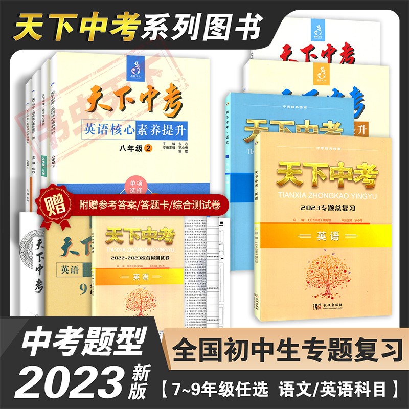 2024天下中考英语语文核心素养提升七八九年级2下册B版初中789年级英语专题总复习听力阅读理解单项选择完形填空阅填词专项训练