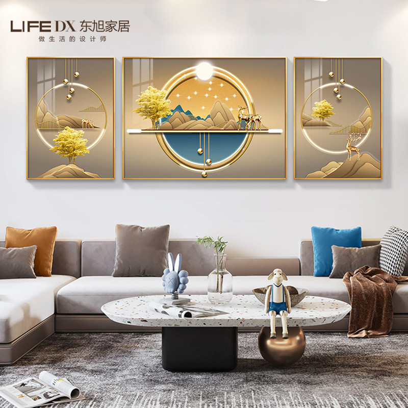 客厅沙发背景墙挂画三联画-特价促销-优惠券领取-价格|多少钱|什么