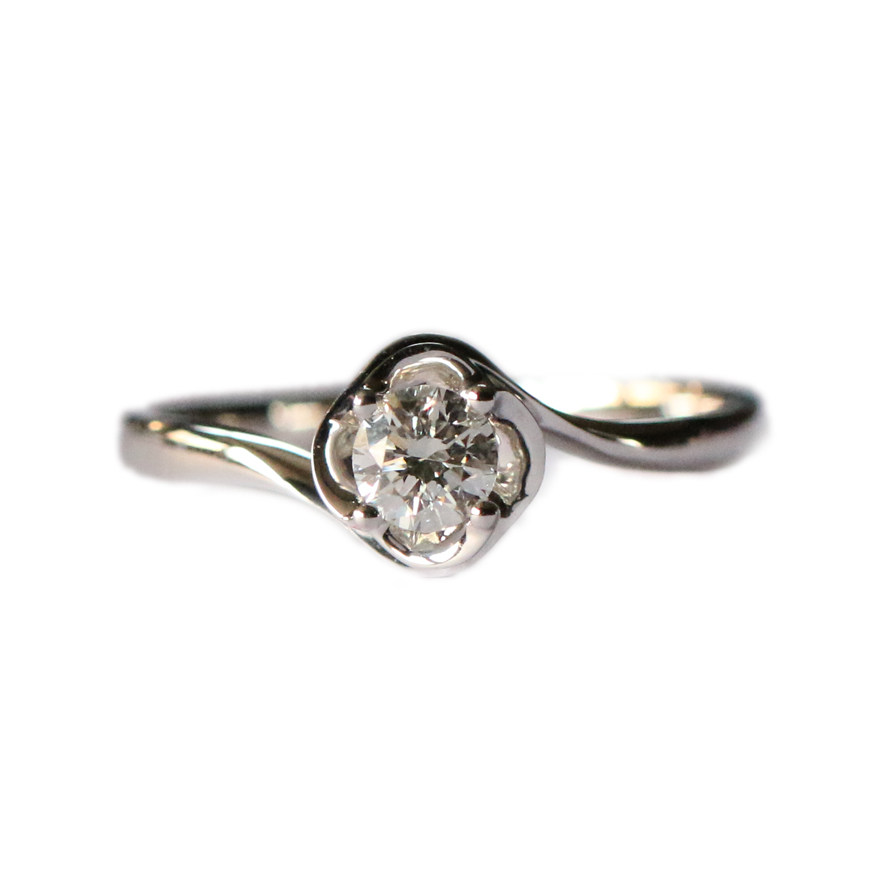 gic证书18k金钻戒主石0.300克拉颜色h净度si 素玉钻石