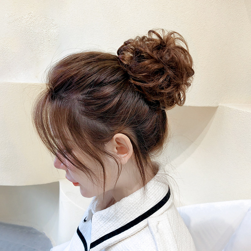 假发发圈卷发丸子头假发包花苞头头饰真发卷发圈盘发神器蓬松发髻