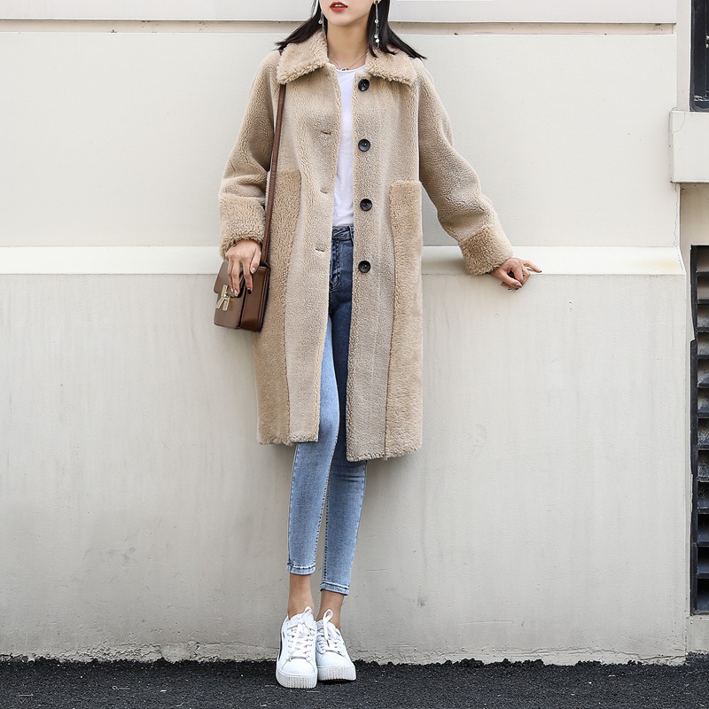 2019新款颗粒绒大衣皮毛一体直筒羊羔毛皮草外套女防羊剪绒中长款|ruв категории Женская одежда, мех - от Buy2taobao.com для оказания профессиональной услуги покупки агента Taobao