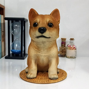 黑柴犬泰迪小狗模型仿真狗摆件假狗店面装饰品防真狗博美拉布拉多