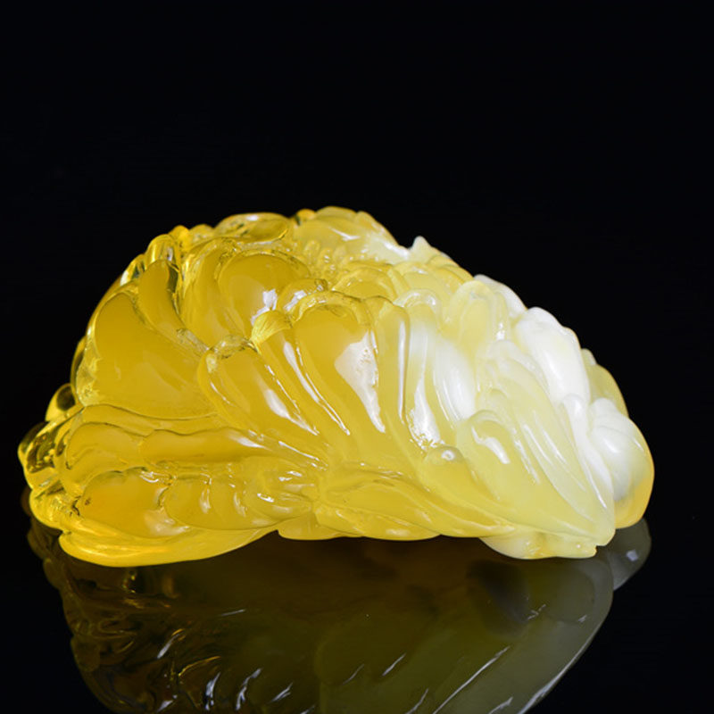 程彬雕刻工作室【35.5g】天然蜜蜡 顶级白蜡金绞密 国色天香