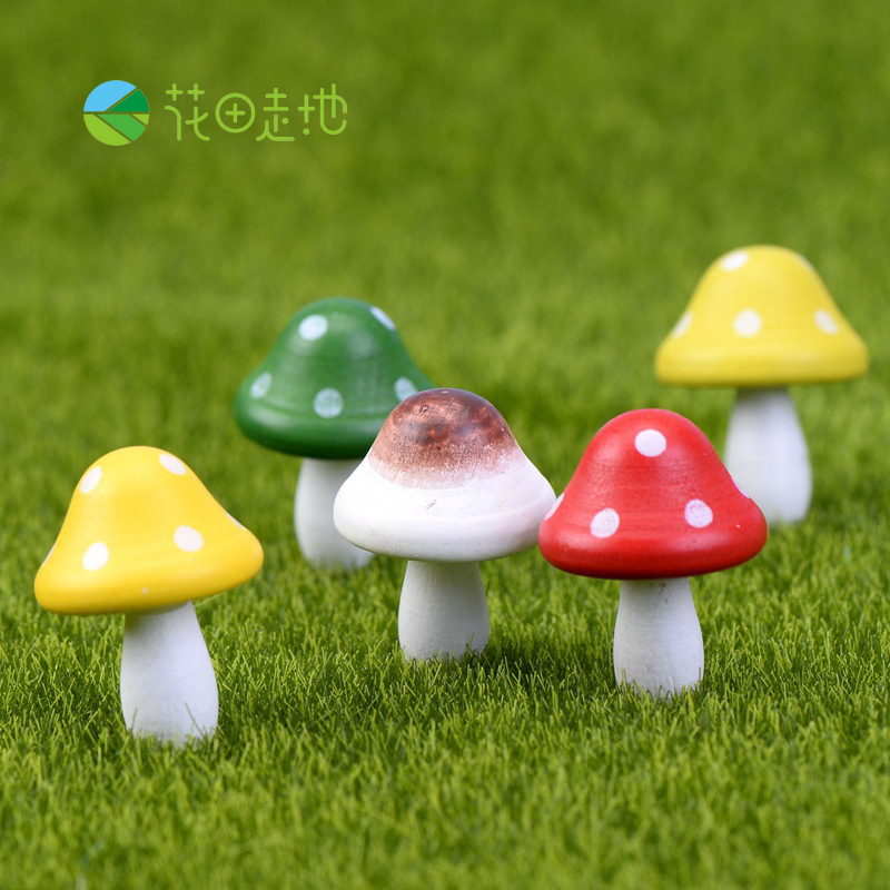 苔藓微景观装饰摆件 木质大蘑菇 迷你大小蘑菇 多肉植物装饰饰品