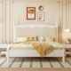 白色实木床现代简约软包床法式主卧室1.5米1.8双人床奶油风公主床