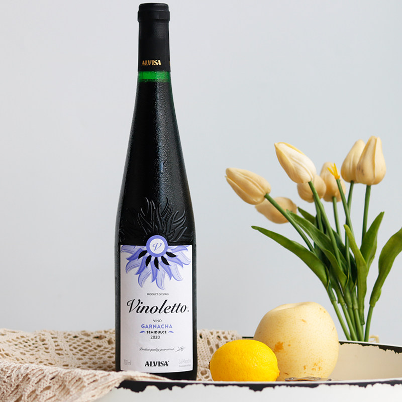 不酸涩微醺晚安 西班牙进口vinoletto歌海娜半甜红葡萄酒女士酒