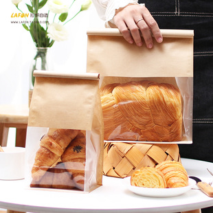 吐司面包袋子450克卷边铁丝封口透明牛皮纸定制烘焙食品包装袋子