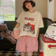 甜睡之旅女士凉感睡衣短袖夏季薄款宽松可爱韩版小猫咪家居服套装