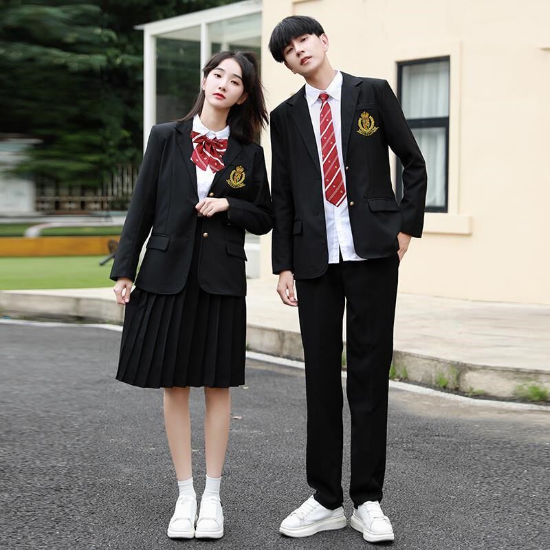 中学生班服秋季套装学生运动会西服校服学院风高中生合唱团演出服