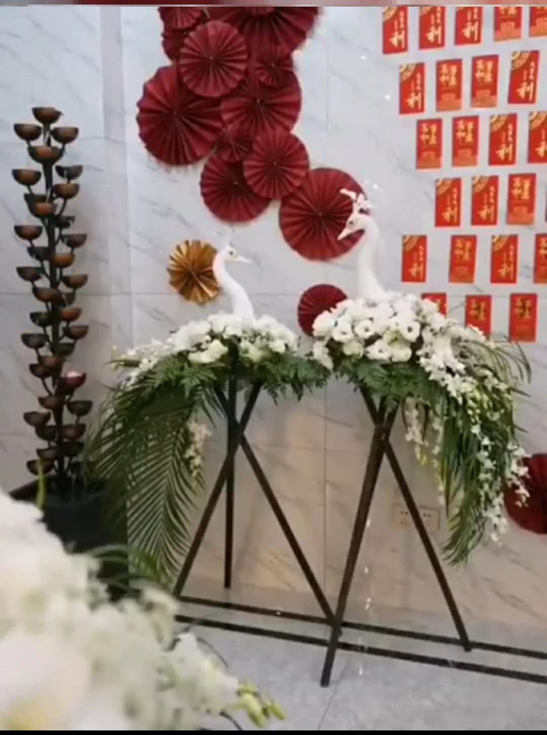 仿真孔雀头模型花艺新店开业花篮孔雀头餐桌宴席道具插花装饰品摆