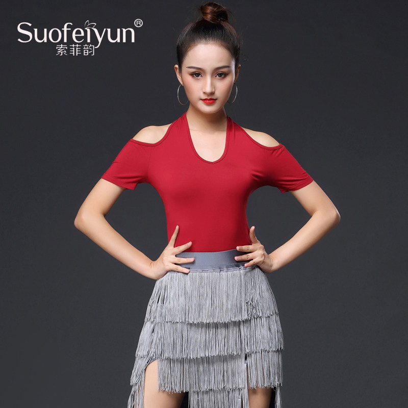 拉丁舞服装女成人新款连衣裙练习舞蹈裙大摆鱼骨连衣裙表演比赛
