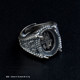 原创设计S925纯银戒指空托银饰情侣复古个性藏传火焰镶嵌松石戒托