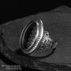 原创设计S925纯银戒指空托个性质感复古兽面纹男银饰镶嵌松石戒托