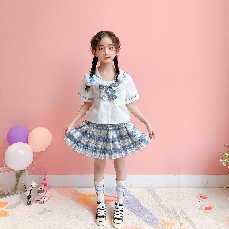jk裙少女10岁亅k制服夏女童全套儿童zk制服夏季女童jk裙霸气