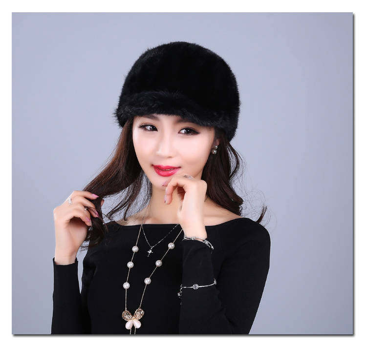 水貂皮草帽子女时尚