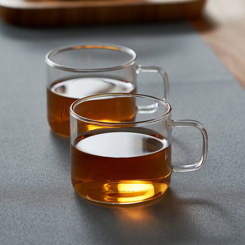 全度（Quandu)  玻璃小茶杯品茗杯耐热玻璃小茶杯小把杯功夫茶杯