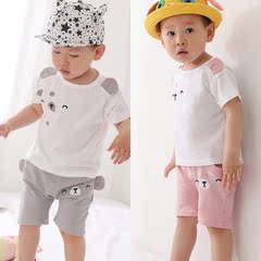 童装男童夏装宝宝0-1-2-3周岁潮儿童短袖套装纯棉夏季休闲两件套
