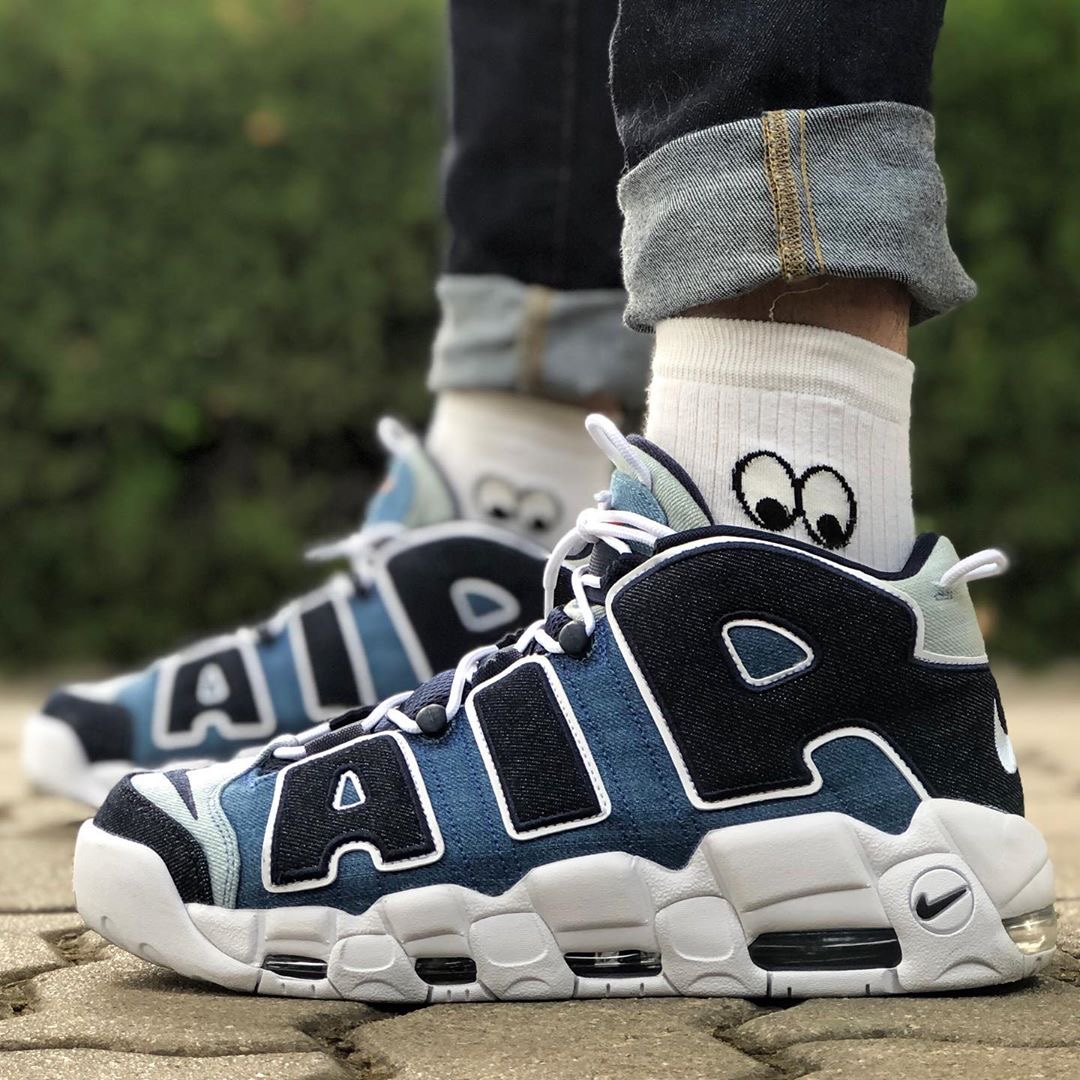 小麦色_nike air more uptempo 耐克大air 丹宁牛仔电光紫皮蓬cj6125