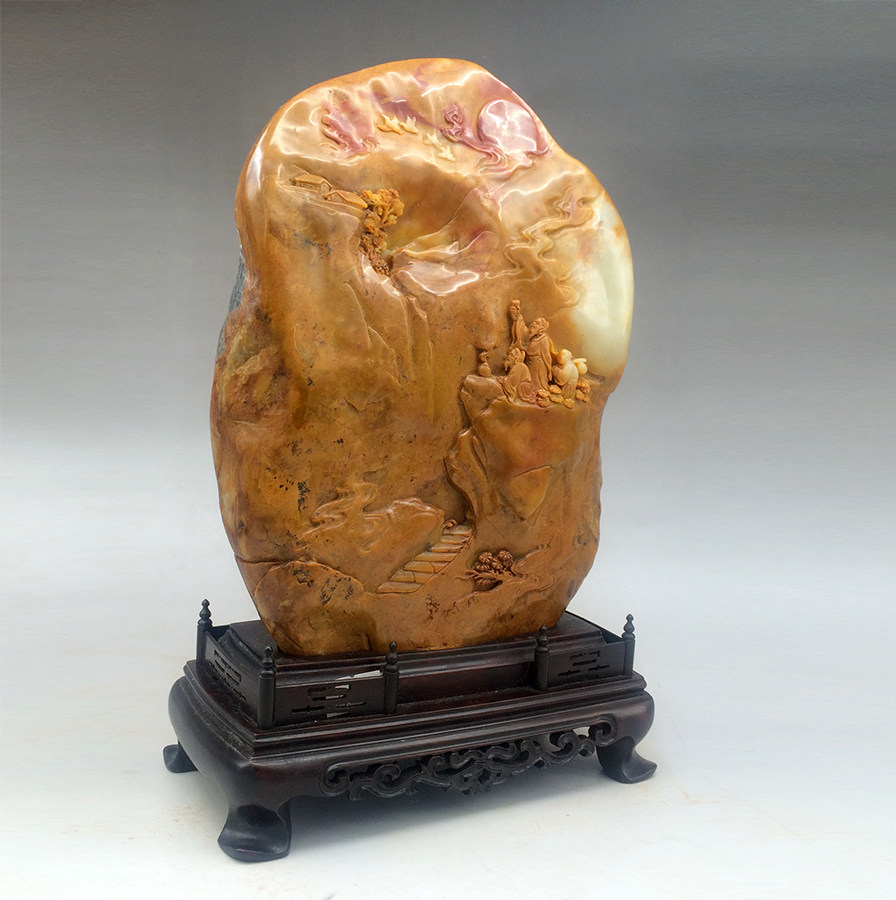 【双十二】青田封门三彩《放鹤图》买就送