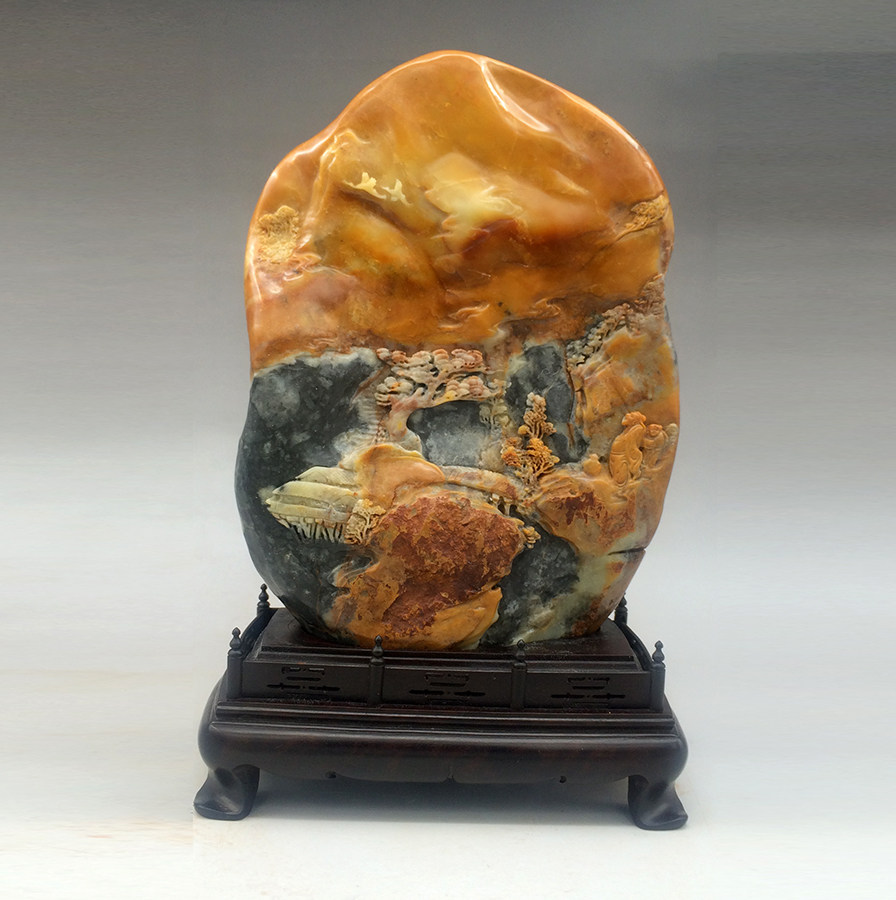 【双十二】青田封门三彩《放鹤图》买就送