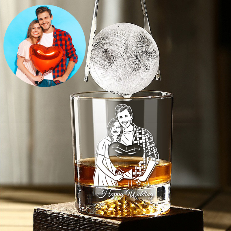 威士忌杯定制纪念礼物送朋友送老公特殊日公司LOGO雕刻雪山杯酒杯